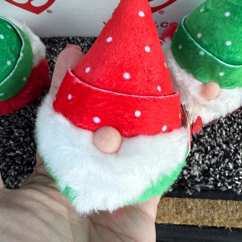 4 NEW Ty Topsy Turvy Gnome Plush - Festive Red Greeen White Christmas Brand New - Picture 11 of 12